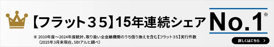 【フラット３５】15年連続シェアNo.1