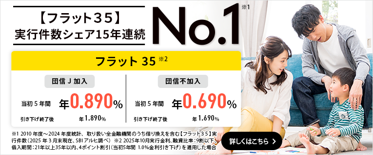 【フラット３５】実行件数シェア15年連続No.1