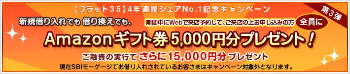 【フラット35】4年連続シェアNo.1記念「Amazonギフト券プレゼントキャンペーン」